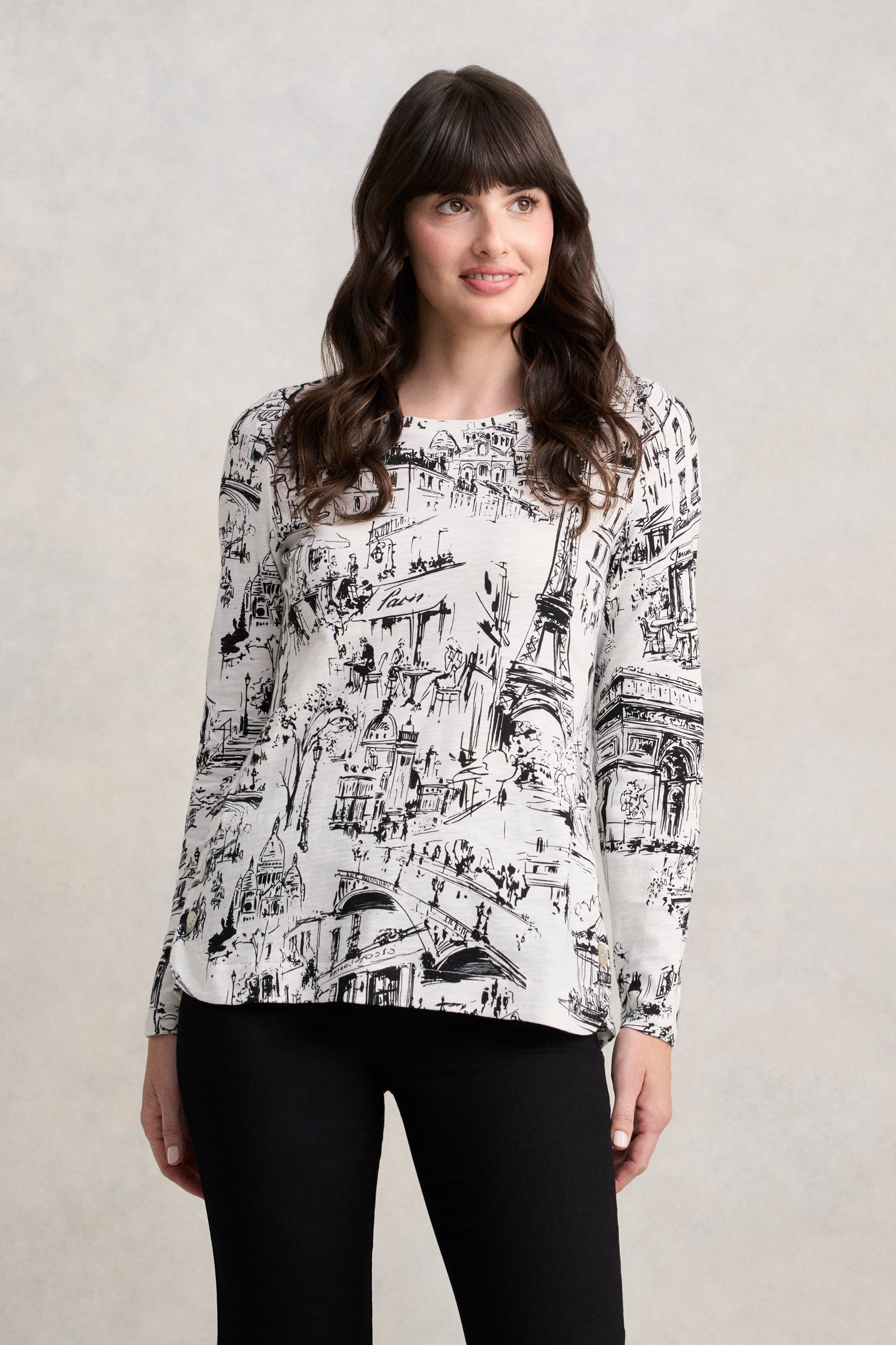 Long Sleeve Organic T-Shirt - Paris Print
