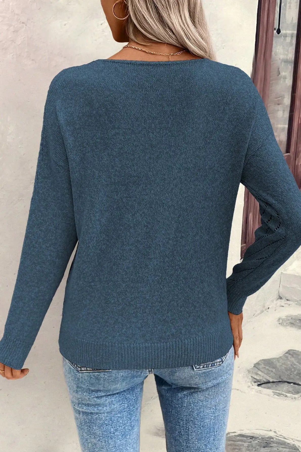 Hollow Knit Loose Pullover Sweater